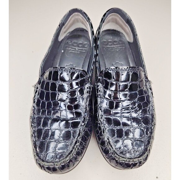 ECCO Dress Shoes/Loafers Black EU 36 Croc Print. EUC DRIVING MOC 5.5 EUC - Picture 4 of 7